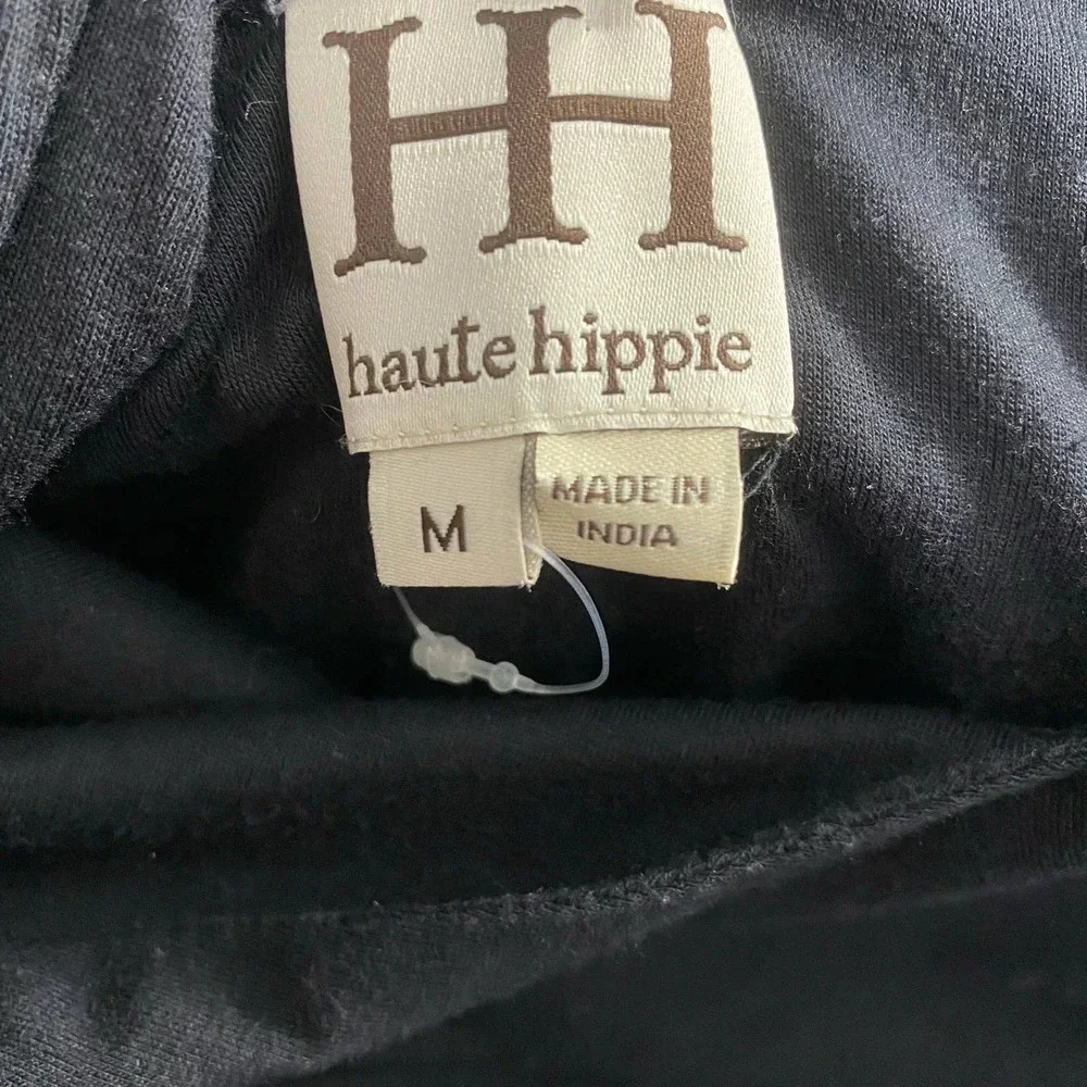 Haute Hippie Cold-Shoulder Jersey Mini Dress Black‎ - Picture 11 of 12